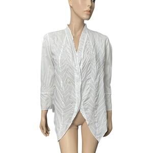 Issey Miyake Haat White Asymmetrical Button Up Shirt Blouse Size Small /Medium